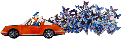 You give me Butterflies (red/blue)
